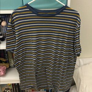 Goodfellow & Co Navy and Mustard Striped Tee